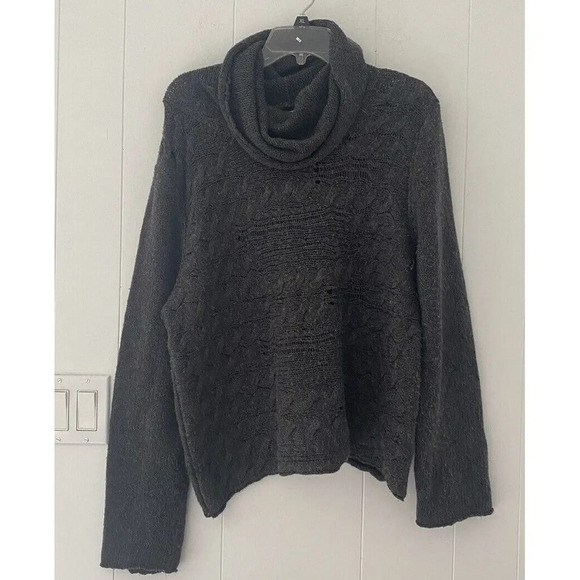 Old Navy Womens Cable Knit Turtleneck Sweater Dark Gray Size XL - Picture 1 of 5